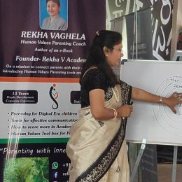 Rekha V as Women's day speaker at Aayojana coaching Academy with Student's mothers